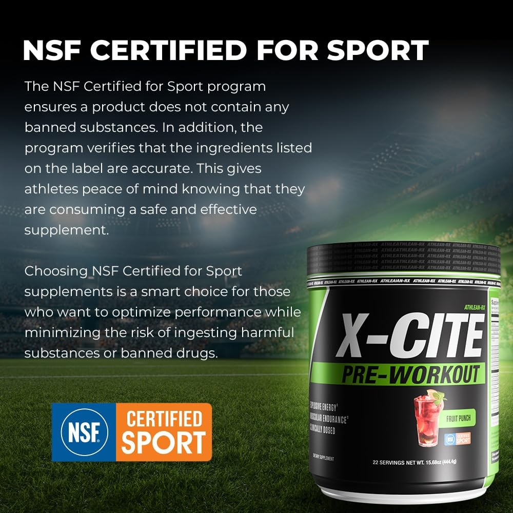X-CITE Pre-Workout by ATHLEAN-X – Enhanced Formula 15.61 Ounce (Pack of 1)