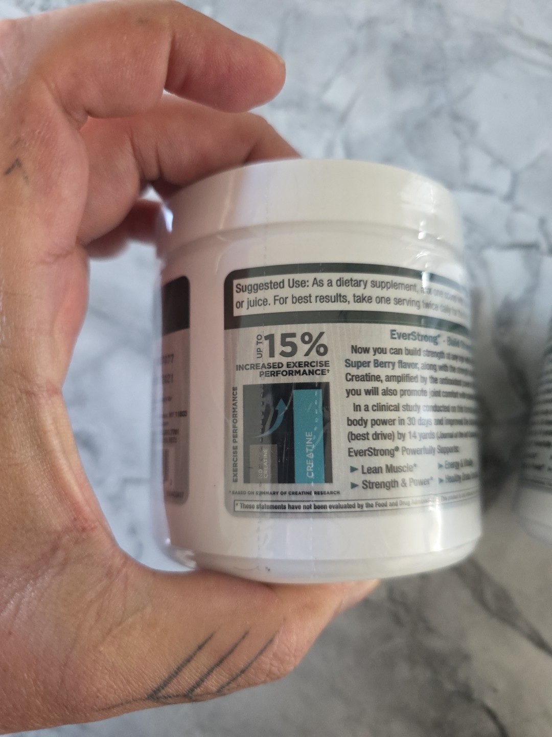2 Pack EverStrong – Muscle Mass Creapure Creatine 210 Grams Each EXPIRED SEALED