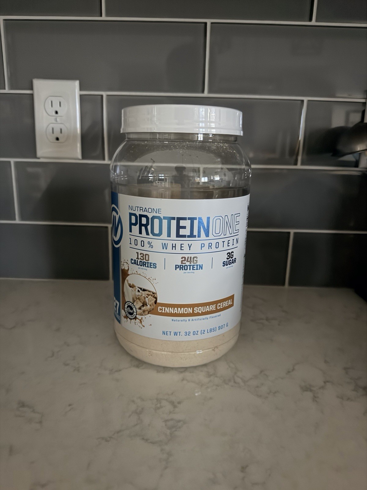 NutraOne ProteinOne 2lb Whey Protein Cinnamon Square Cereal
