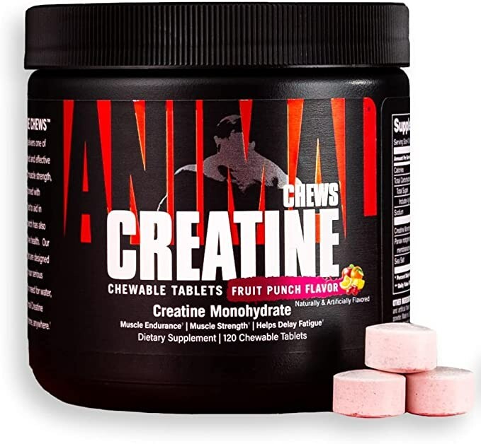 Universal Nutrition ANIMAL Creatine Chews Monohydrate 120 Fruit Punch Chews 2/25