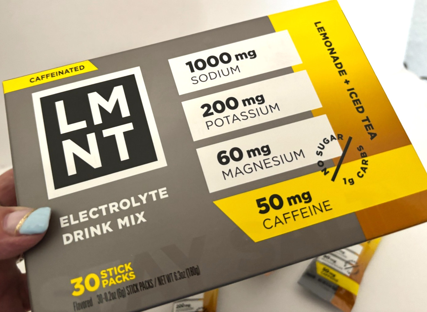 BUY 3-12 LMNT ELECTROLYTE Lemonade ICED TEA Salt HOT/COLD Hydration Drink Packet