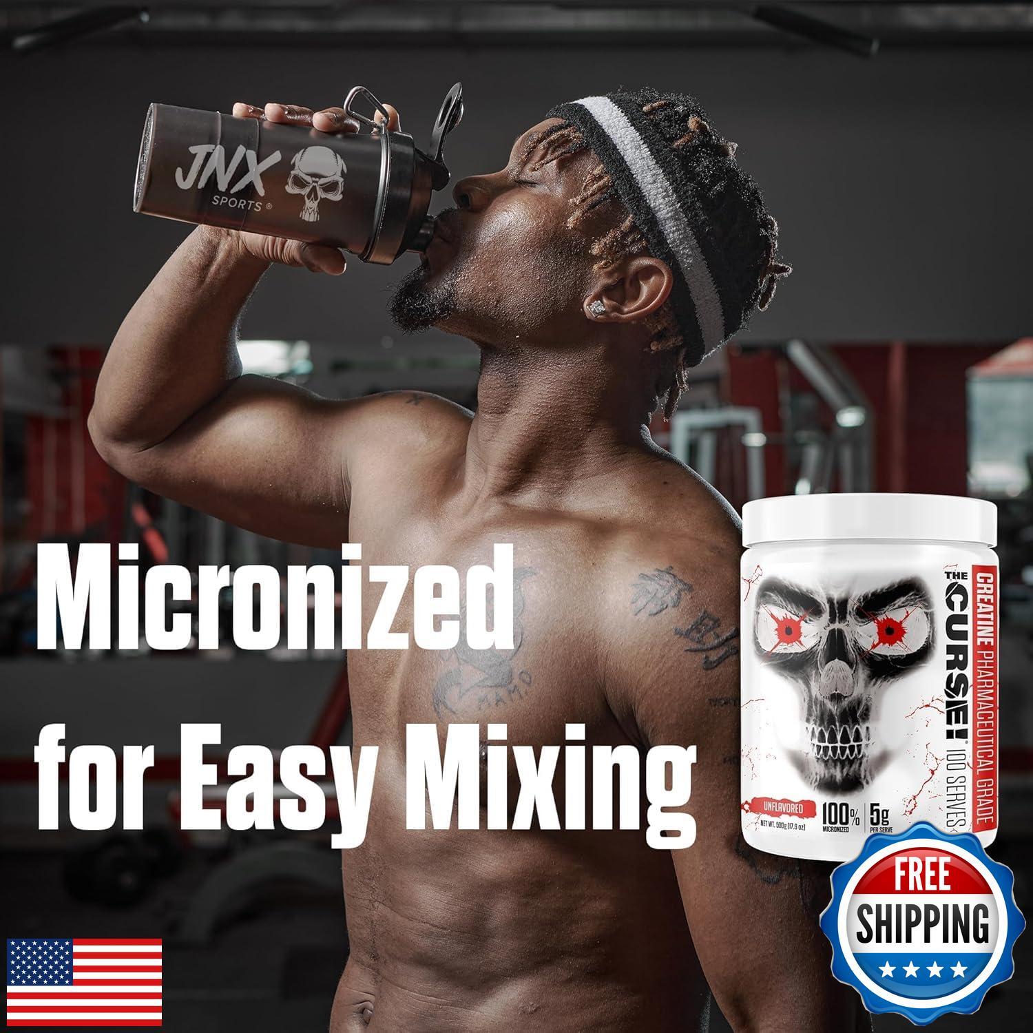 JNX SPORTS The Curse! Creatine Monohydrate Peach Mango 50 Servings | Pure Mic