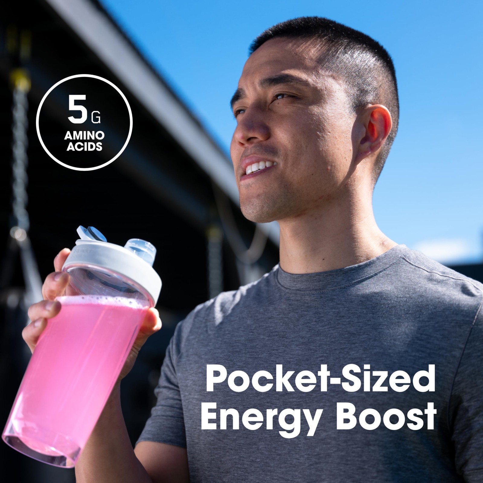 Amino Energy Focus Powder Packets – Strawberry Burst, 25 Ct, BCAA, Electrolytes,