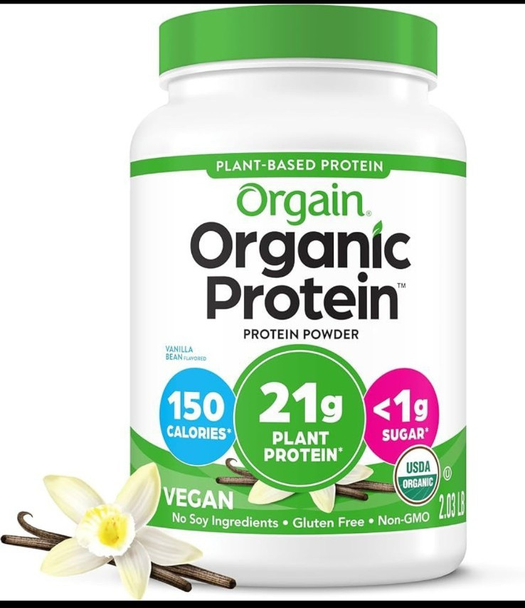 Organic Vegan Protein Powder Creamy Chocolate Fudge 21G Protein,1.02Lb