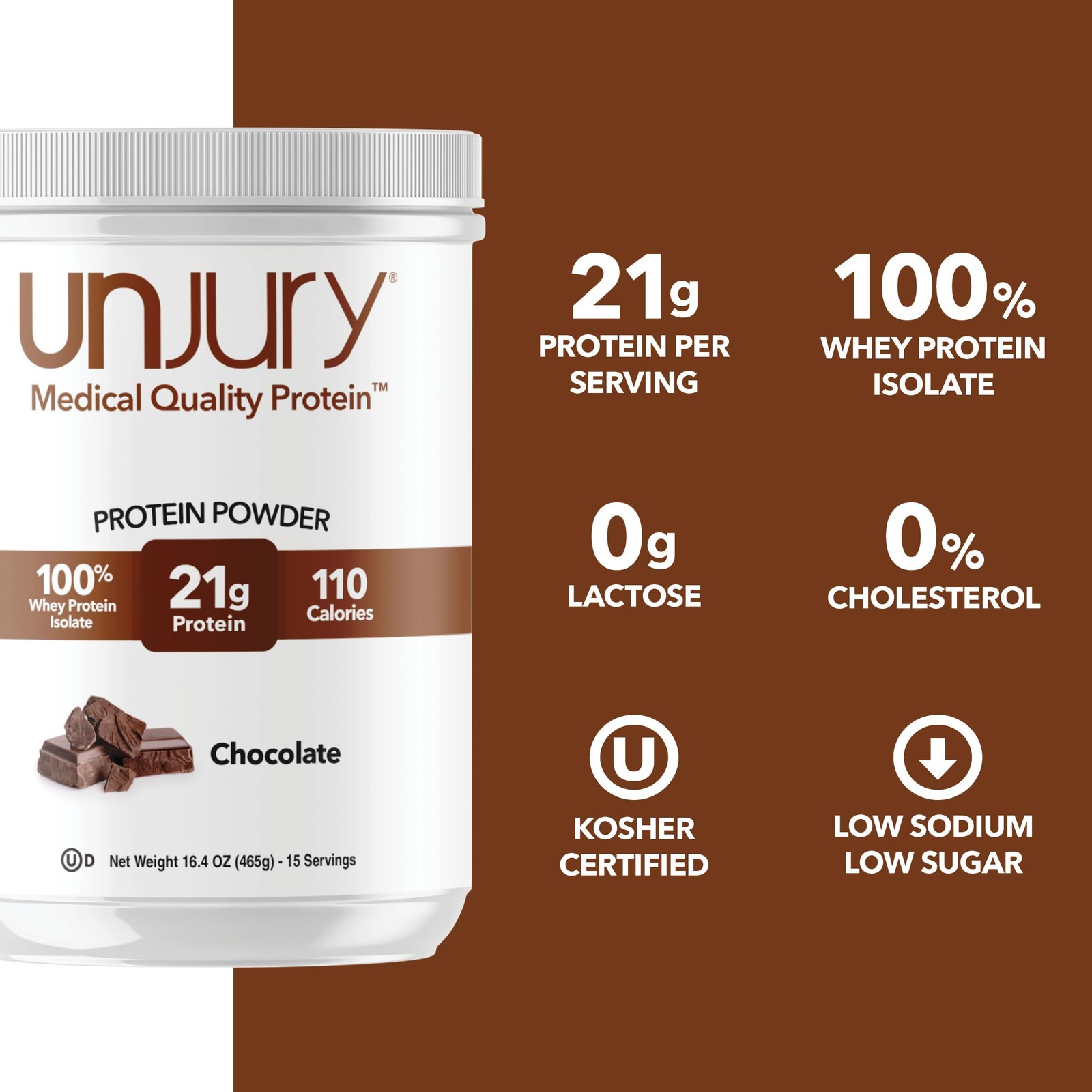 Unjury Whey Protein Powder | Chocolate Protein Powder | 21g 100% Whey Isolate…