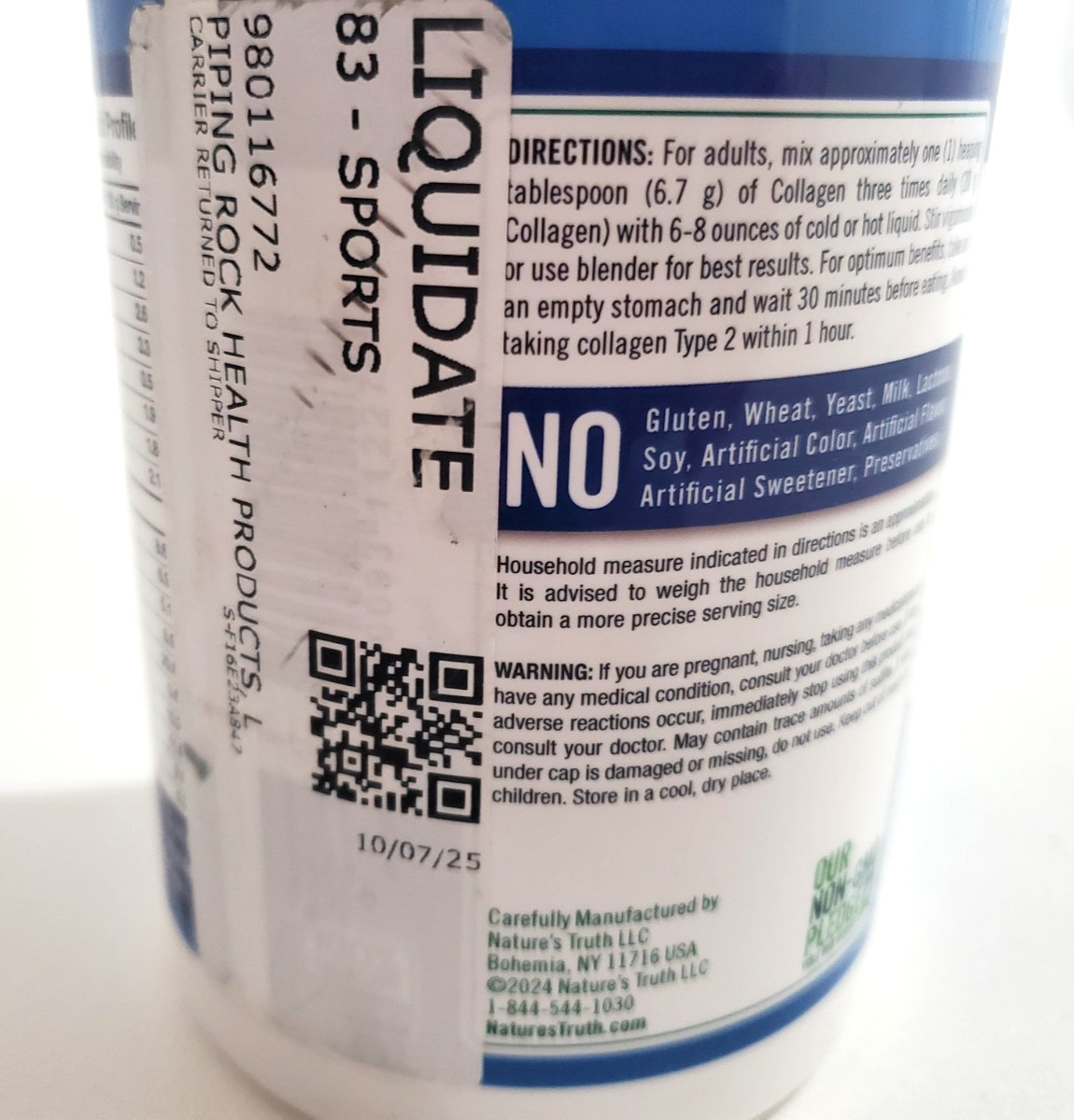 Nature’s Truth Ultra Collagen Powder (11 oz.) EXP 07/2029