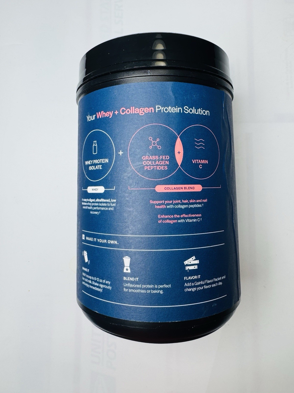 Gainful Whey Protein 21g with Collagen 10g Unflavored, 11.4oz