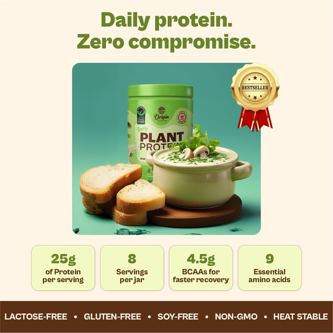 Origin Nutrition Plant Protein 260g – 25g Protein, Gluten & Dairy Free