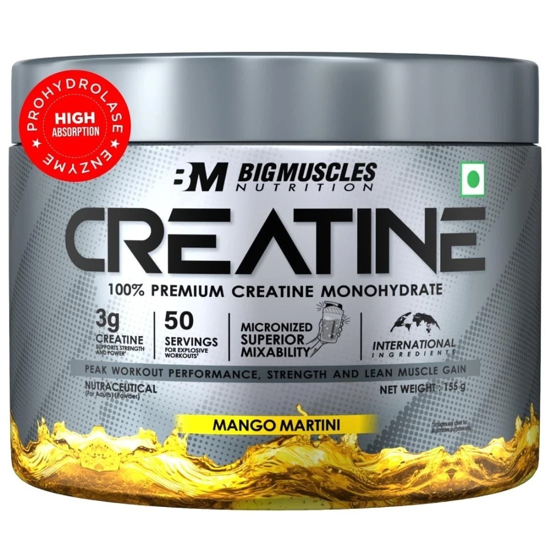 Creatine [155g, 50 Servings]| Mango Martini | Micronized Creatine Monohydrate