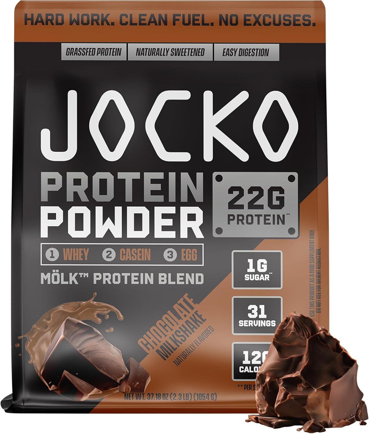 Jocko MOLK Whey Casein Protein Blend Powder 22g Protein 2lb Tubs Pick Flavor New