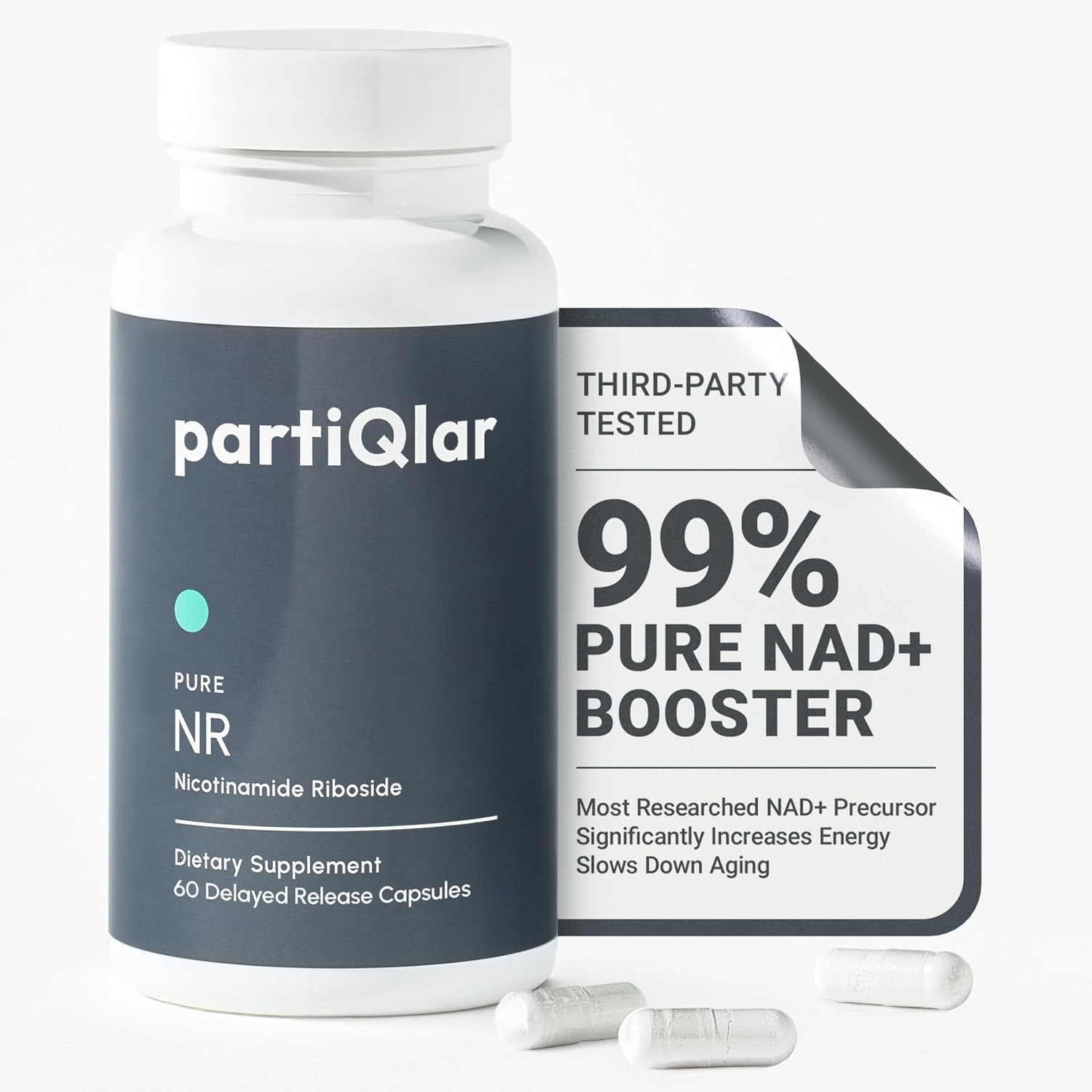 partiQlar NR Supplement – High Purity Nicotinamide Riboside Capsules – NAD+ Boos