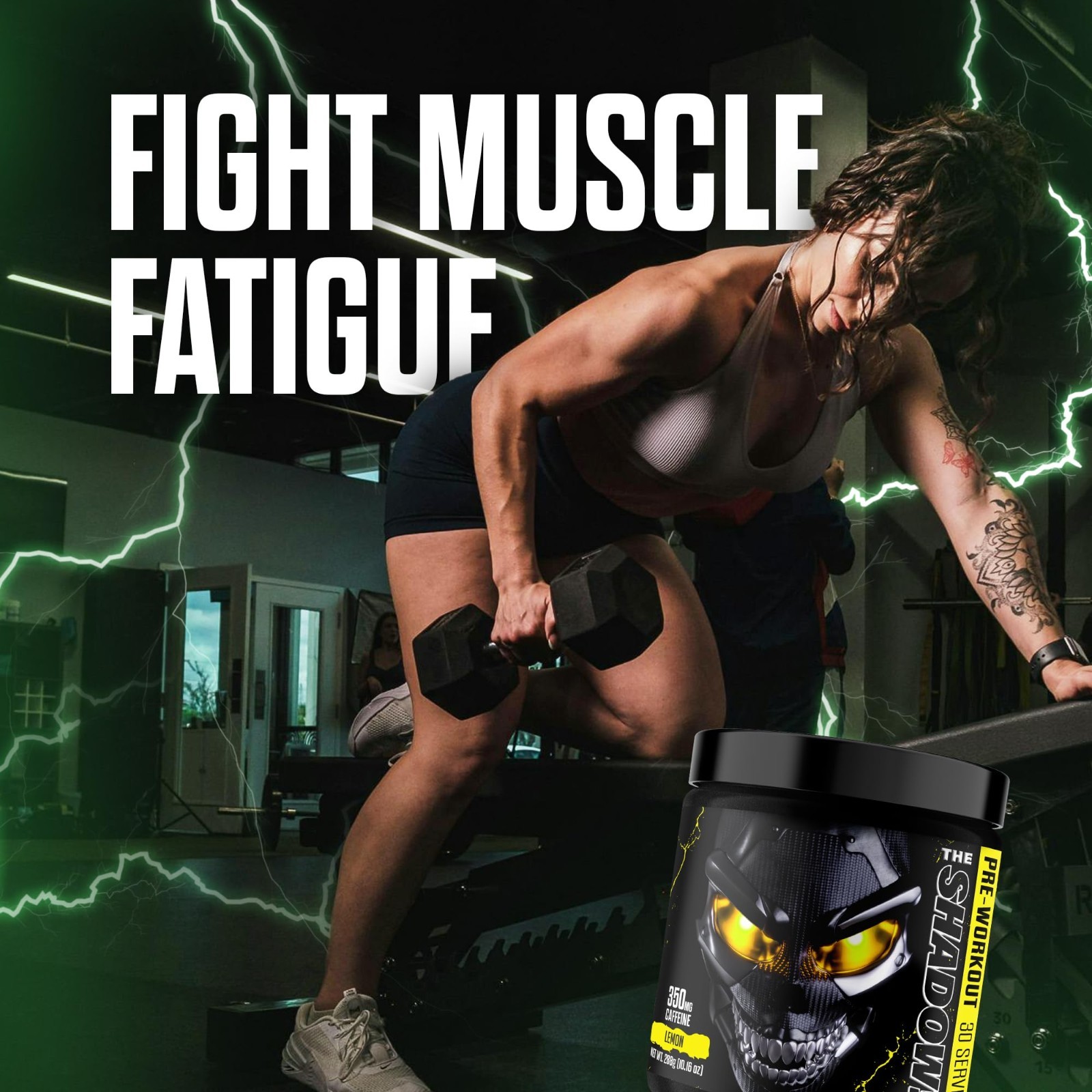 Strong Pre Workout Powder, High Stim Energy Booster, 350mg Caffeine, Fruit Punch