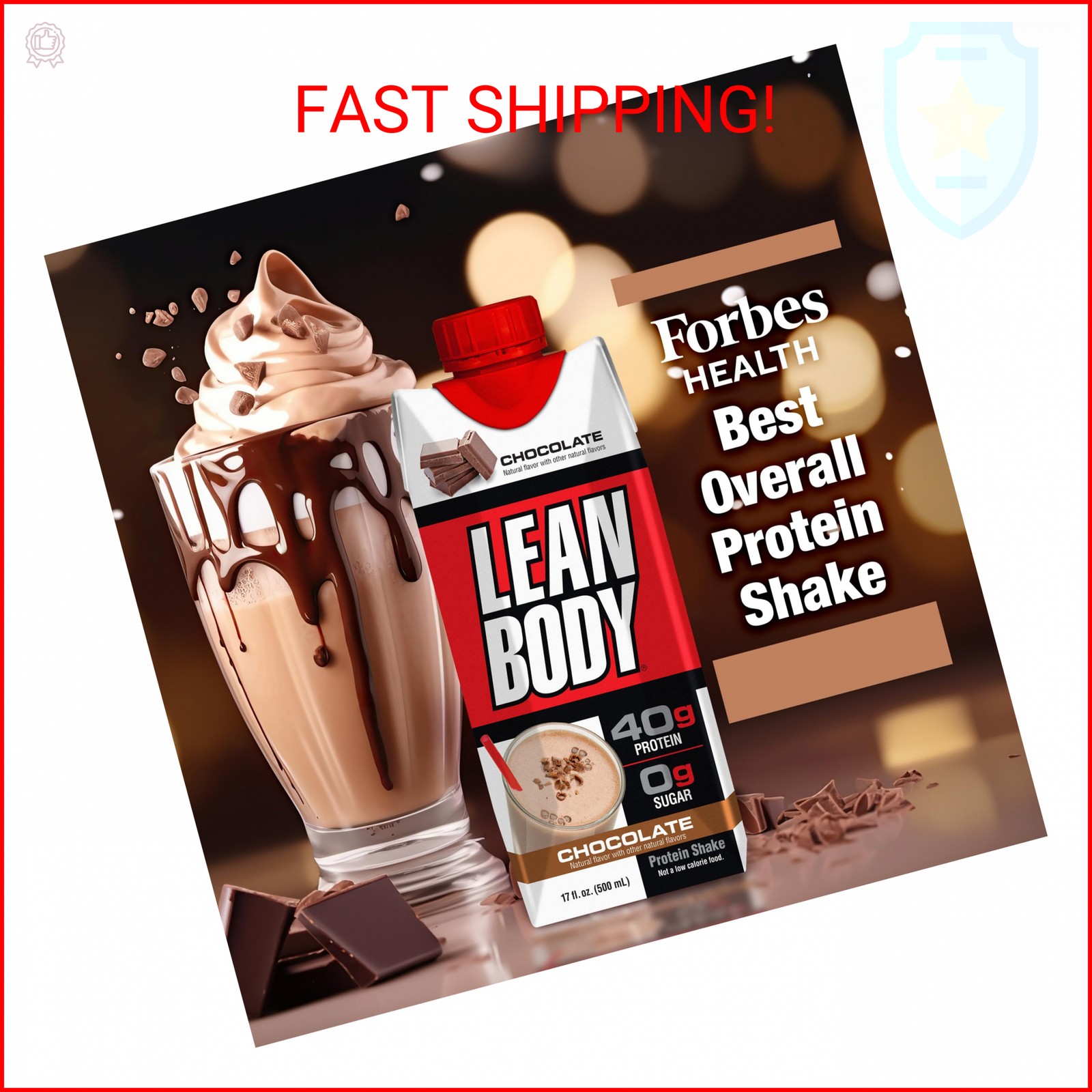 Labrada Lean Body Ready-to-Drink Chocolate Protein Shake, 40g Protein, Whey Blen