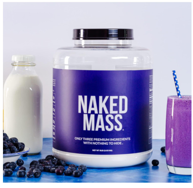 Naked Mass Weight Gainer Protein Powder 8LB 1250 Cal NSF GMO Free