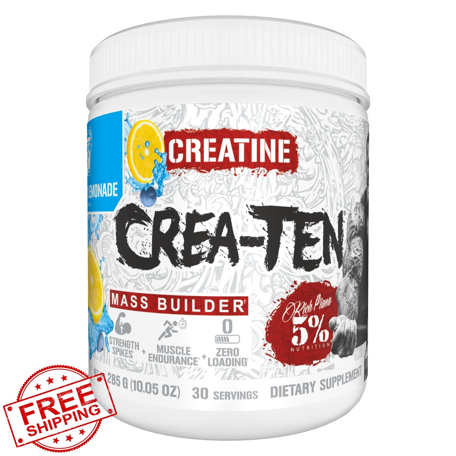 5% Nutrition CreaTEN Blueberry Lemonade Creatine Powder