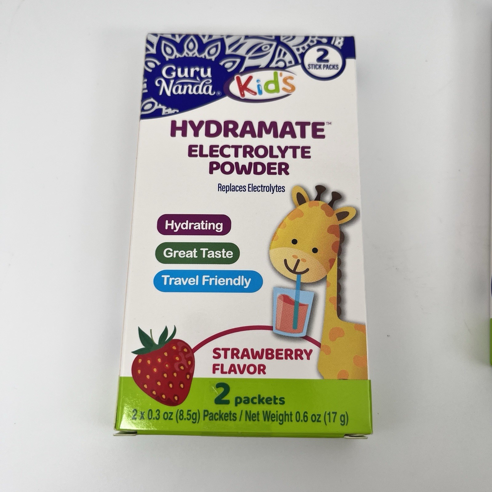 Guru Nanda Hydramate 3 boxes Kids Electrolyte Powder Apple Grape Strawberry NEW