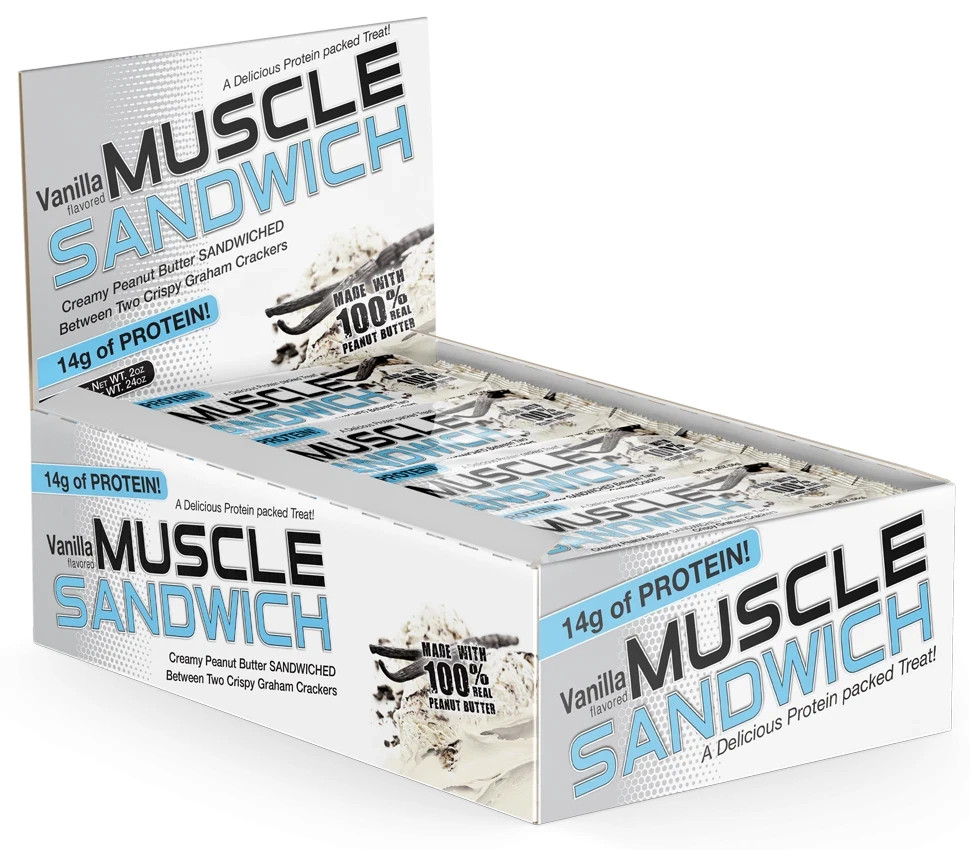 Muscle Foods Muscle Sandwich Bar Vanilla 12 bars pack of 2