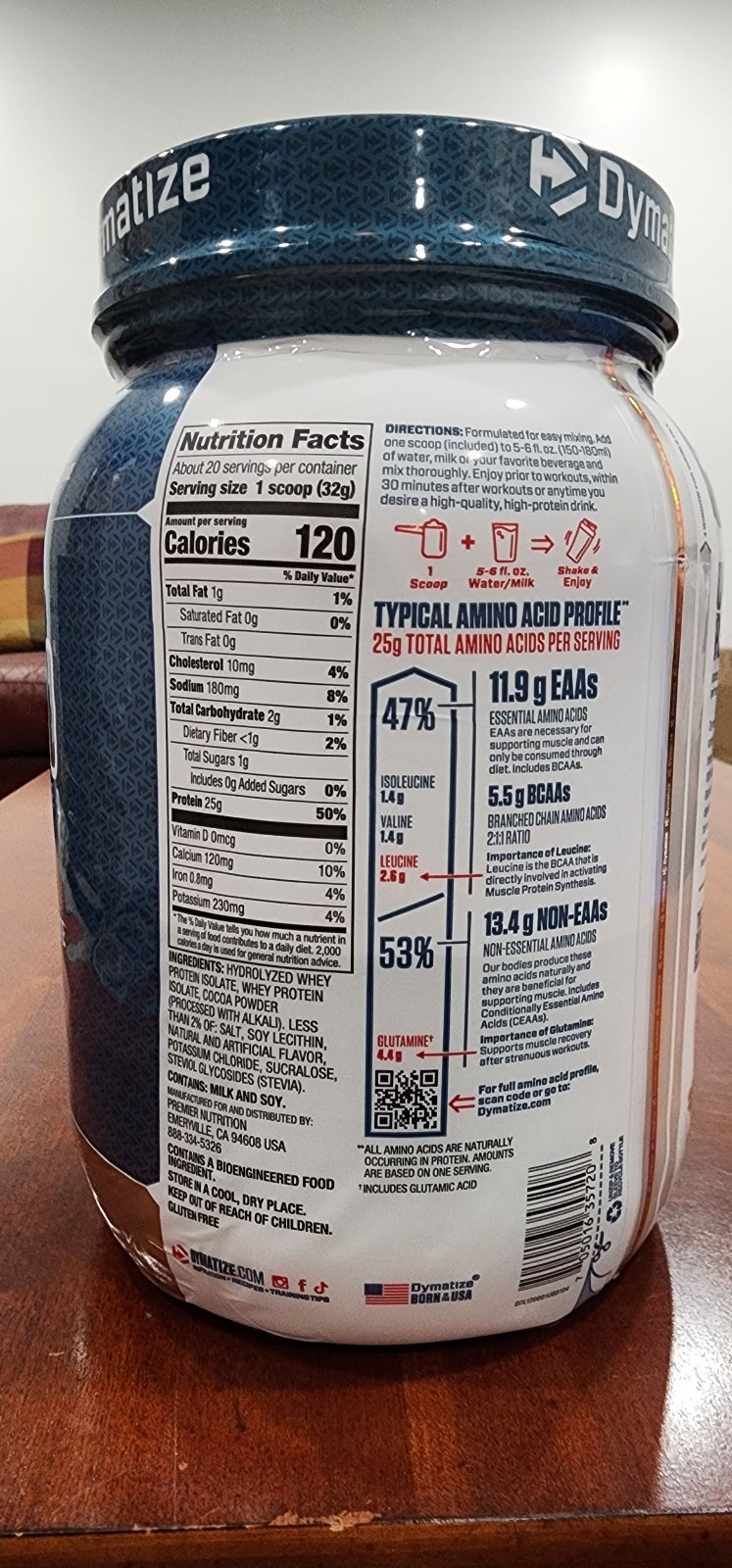 Dymatize ISO100 Whey Protein Isolate Gourmet Chocolate 20 Servings 1.43LB