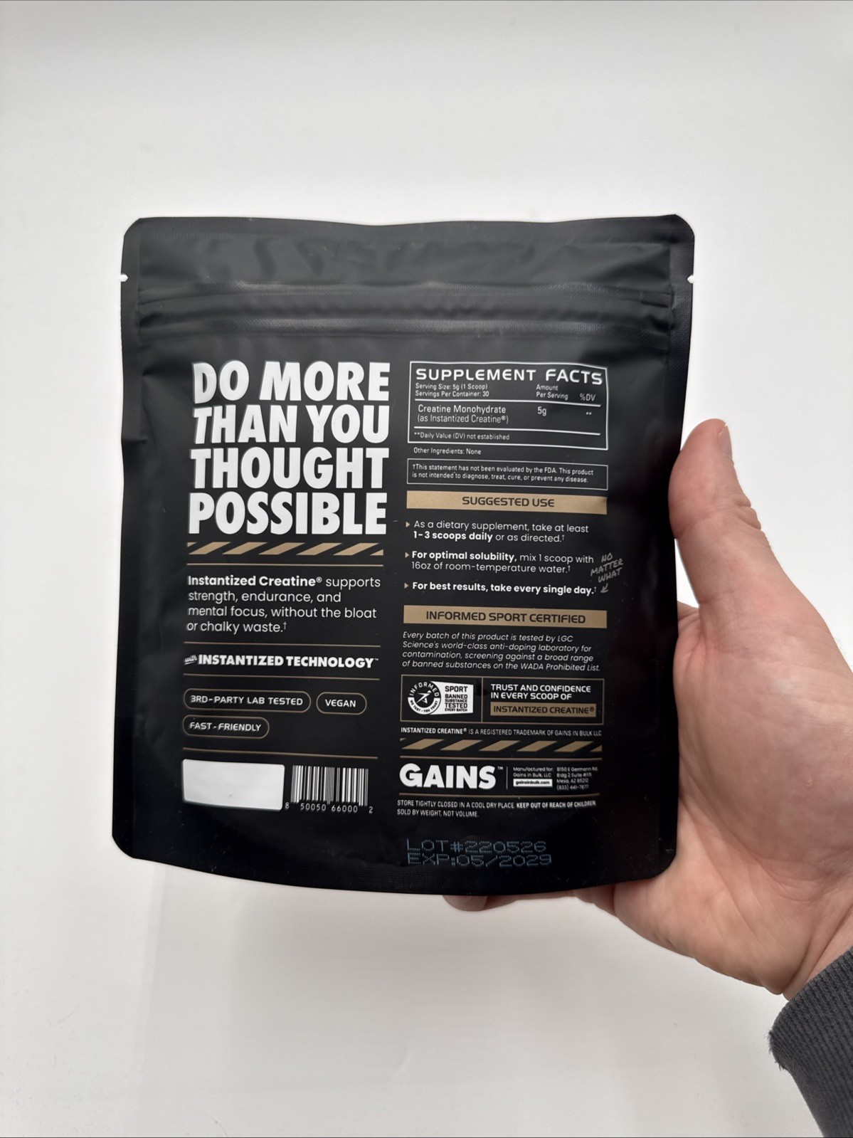 Instantized Creatine®, Soluble Creatine Monohydrate, Original, Unflavored, 5.29