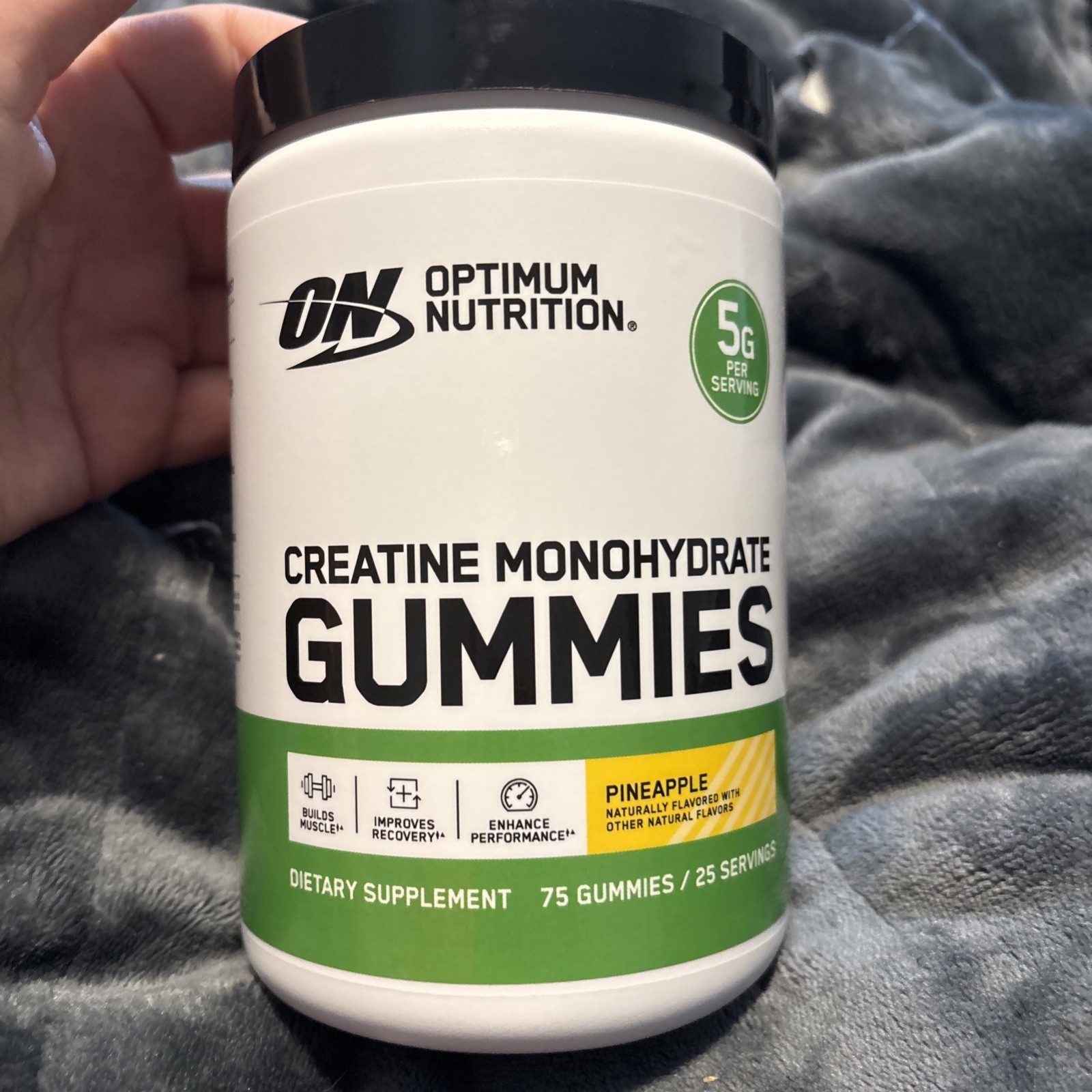 Optimum Nutrition Creatine Monohydrate Gummies 75 Count 25 Servings – Brand New