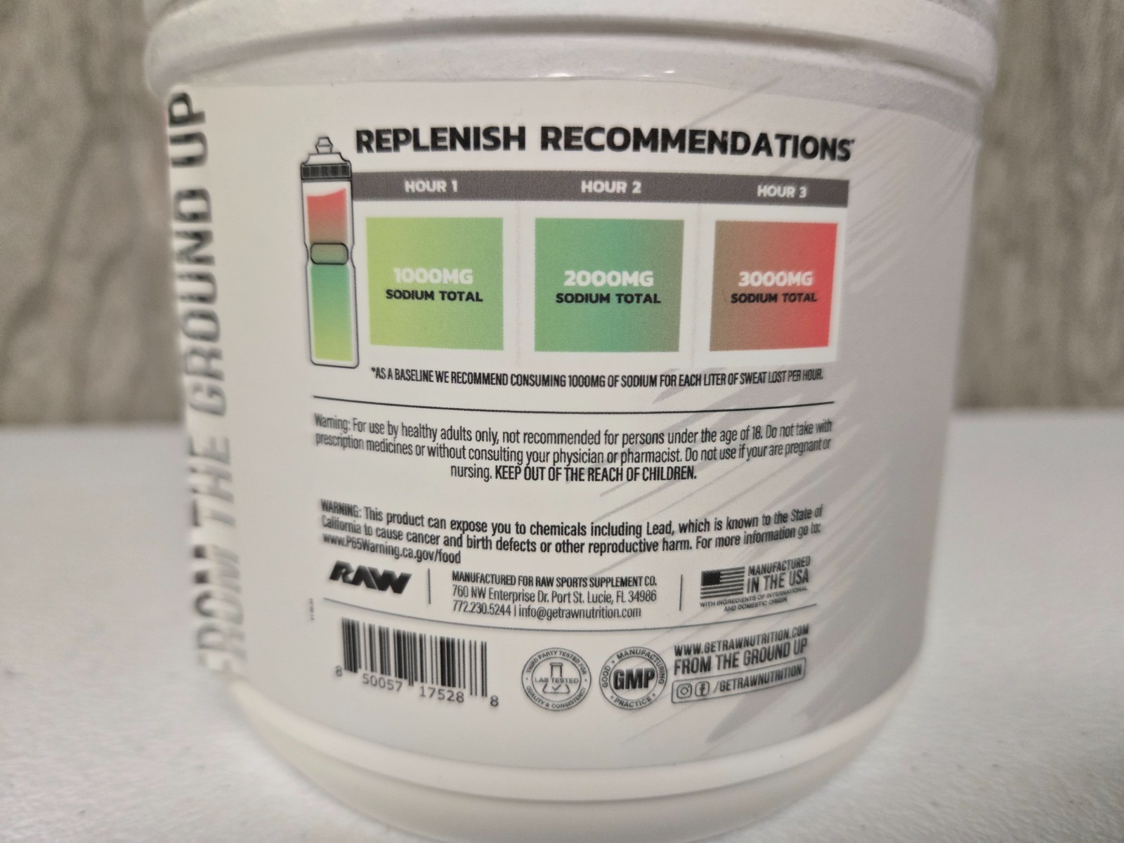 RAW Endurance Replenish Electrolyte Recovery Watermelon Mojito 60 Servings 07/26