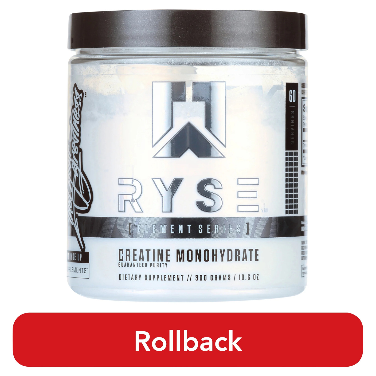 RYSE Creatine Monohydrate Unflavored Dietary Supplement for Muscle Growth 10.6 O