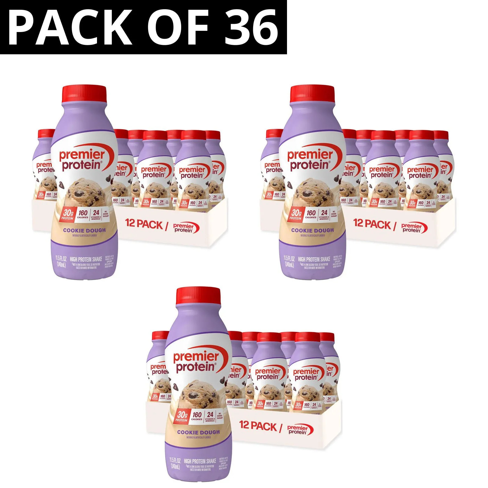 Premier Protein Cookie Dough High Protein Shake 11.5 Fl Oz PACK OF 36