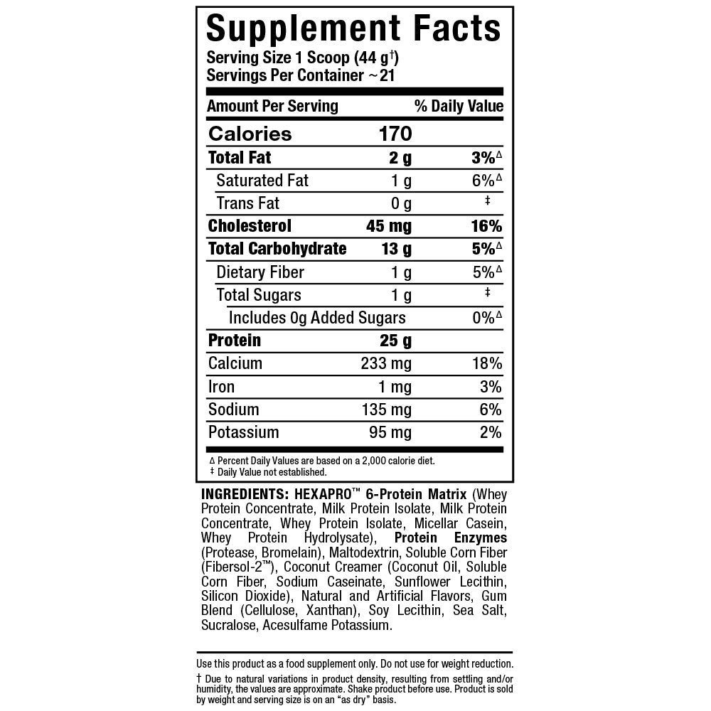 Allmax Hexapro French Vanilla – 2 Lb – 25 Grams Of Protein Per Serving – 8-Hour
