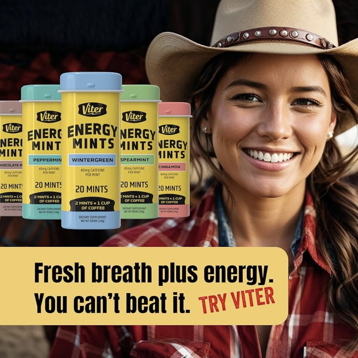 5 Variety Packs (20 in each pack) 40mg Caffeine Energy Mints