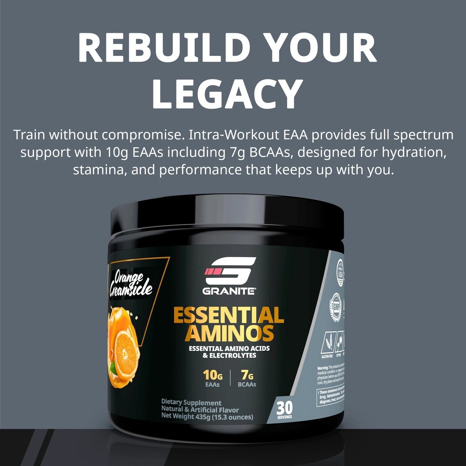 Granite Essential Amino Acids Powder 448g 30 Servings Muscle Recovery