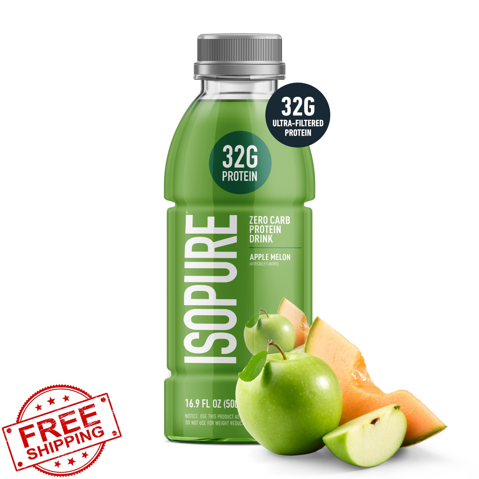 Isopure Zero Carb 32g Clear Protein Apple Melon 12 Pack RTD
