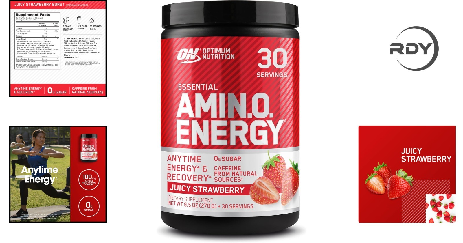 Amino Energy Pre Workout Powder – Keto Friendly with BCAA, 30 Servings, Juicy…