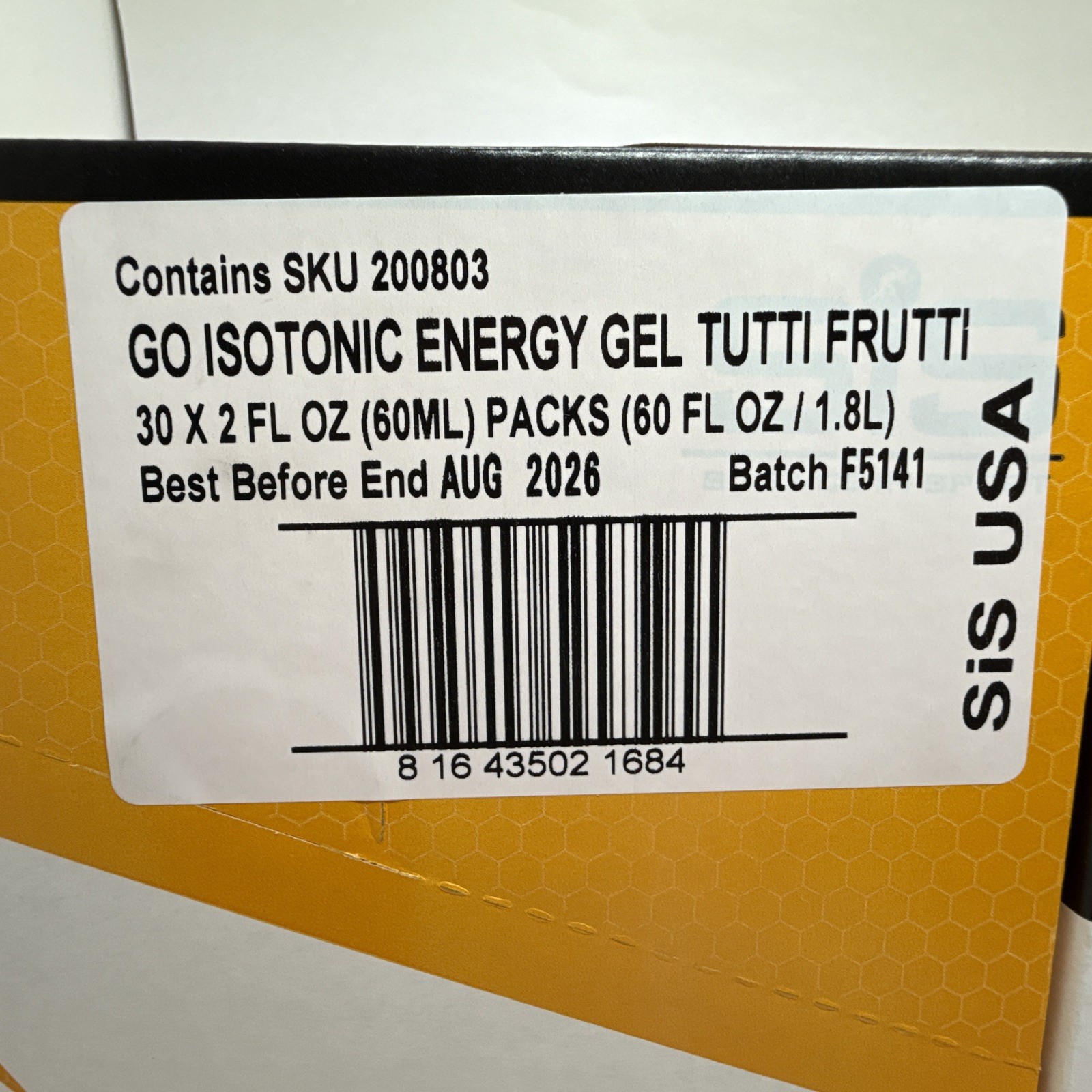 60 Pack Science in Sport Energy Gel SIS Go Isotonic Energy TUTTI FRUTTI BB 08/26