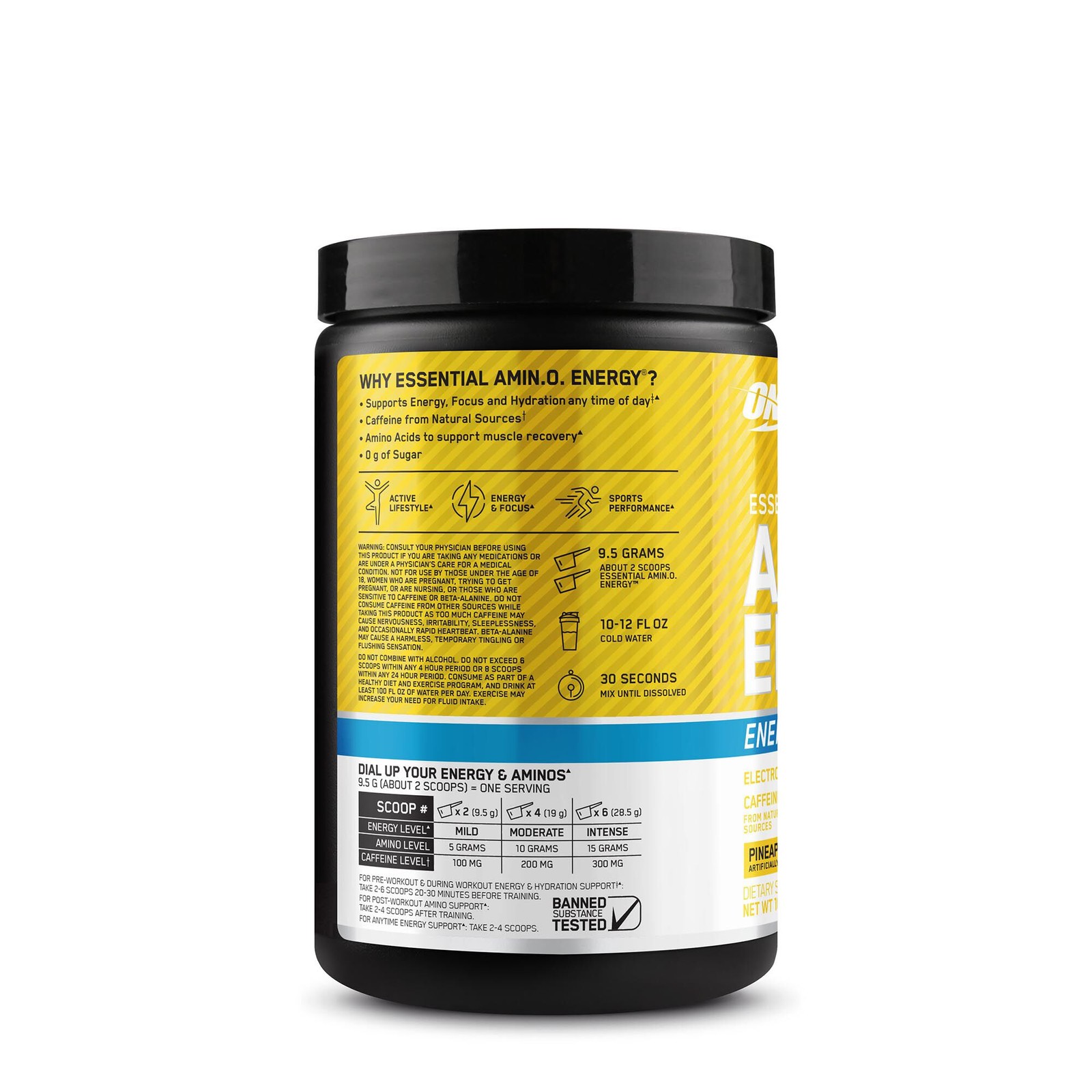 Essential AMIN.O. Energy + Electrolytes – Pineapple Twist (30 Servings)