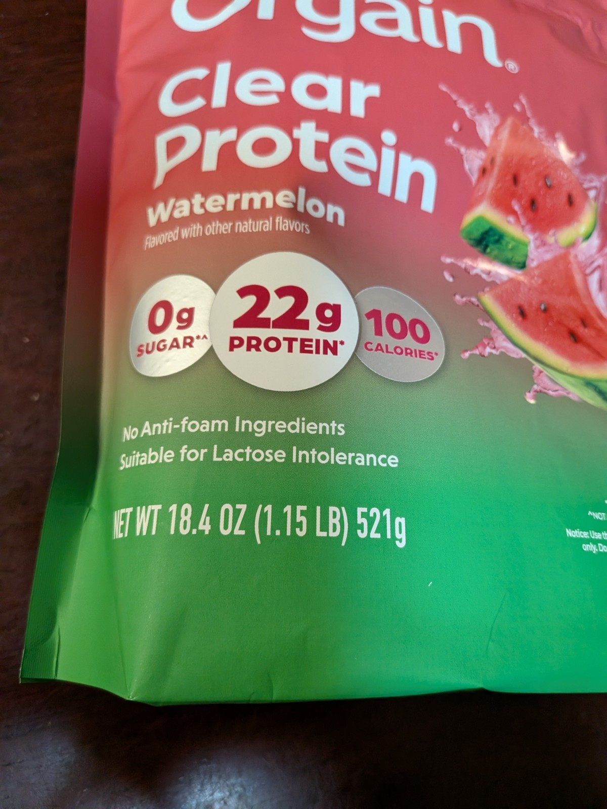 Orgain Clear Whey Protein Powder – Watermelon, 18.4 Oz