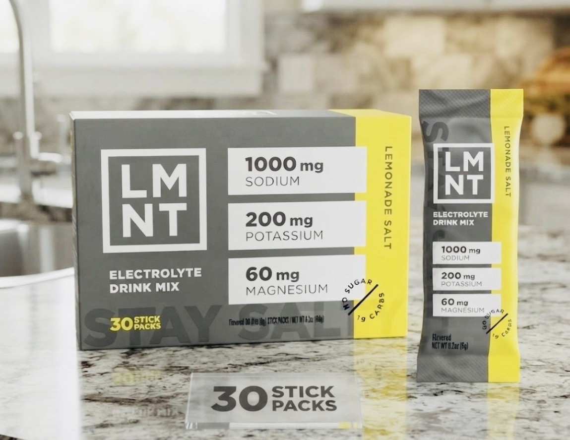 LMNT Lemonade Salt Zero Sugar Electrolyte Drink Mix 30 Stick Packs Brand New⁠