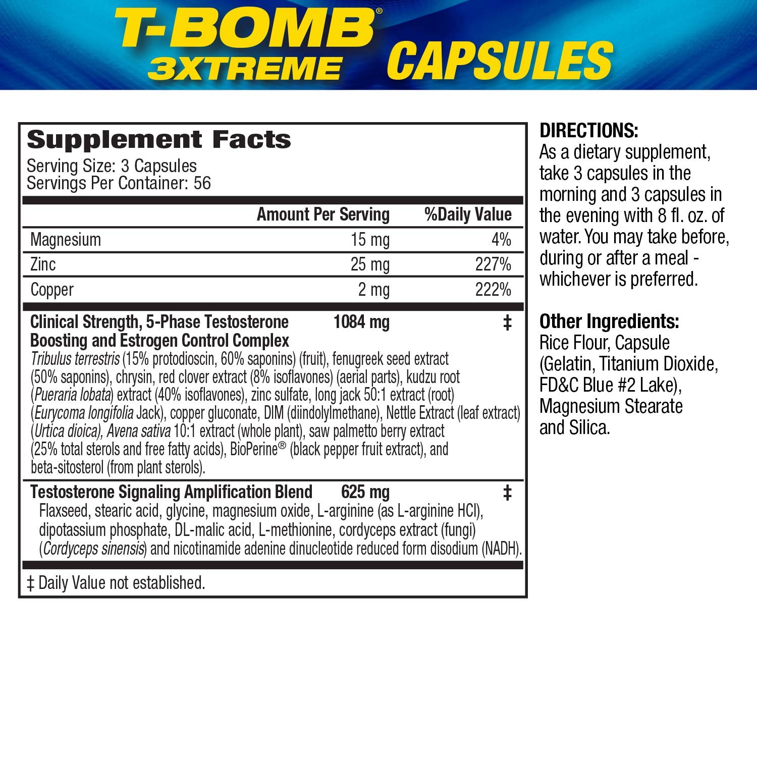 Maximum Human Performance Mhp T-Bomb 3Xtreme Clinically Tested Testosterone