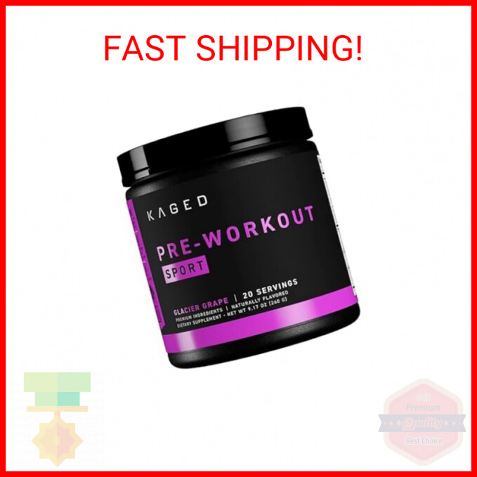 Kaged Pre-Kaged Sport Pre Workout Powder | Glacier Grape | Energy Supplement for