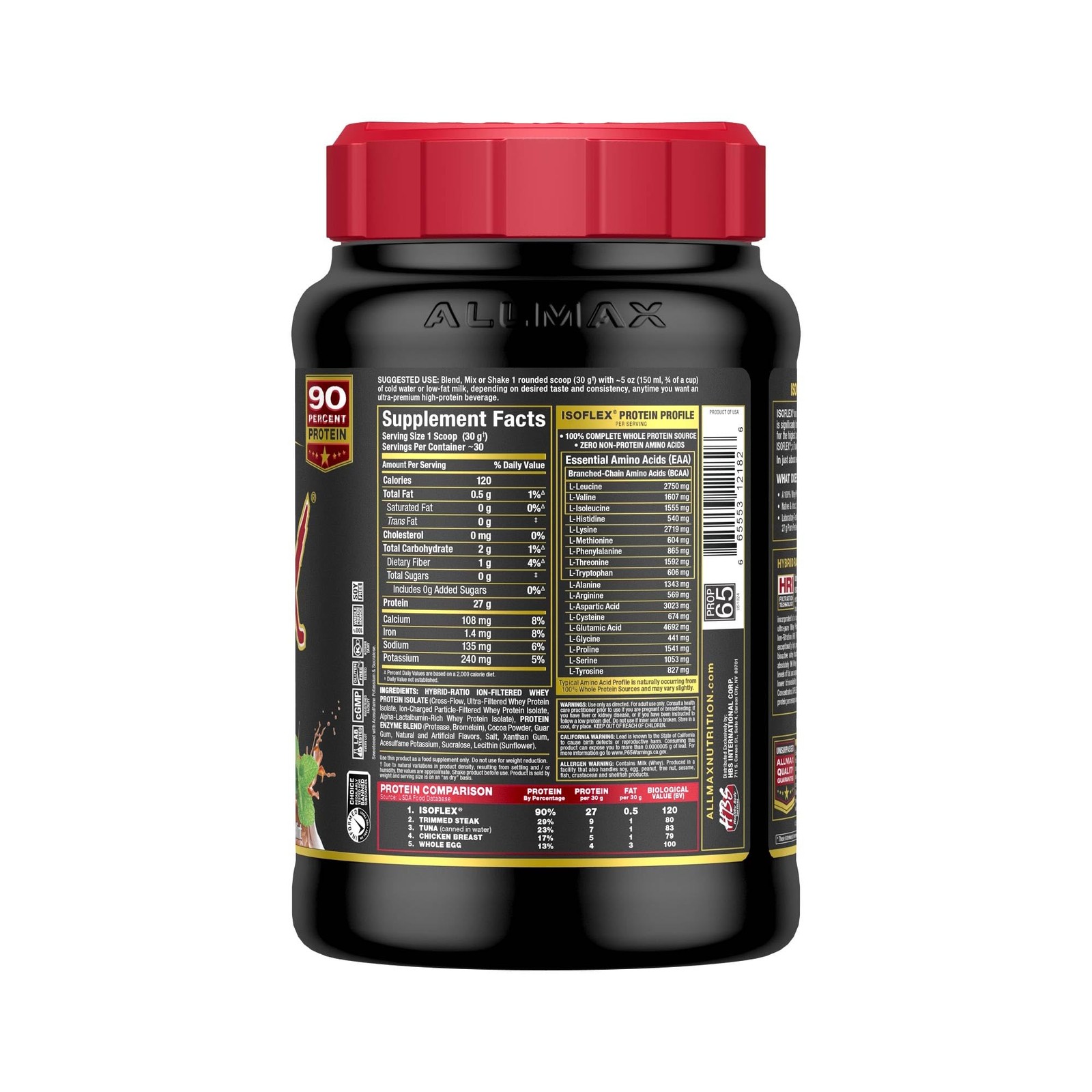 AllMax Nutrition – ISOFLEX Whey Protein Powder, Whey Protein Isolate, 27g Pro…