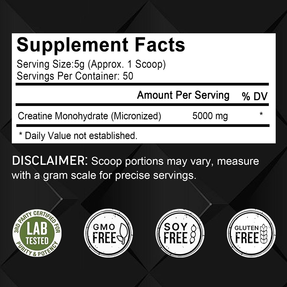 CREATINE Supplements Creatine Monohydrate powder PURE. MICRONIZED.UNFLAVORED