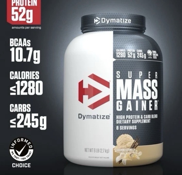 Dymatize Super Mass Gainer Powder Gourmet Vanilla High Protein 6 lb (2.7 kg)