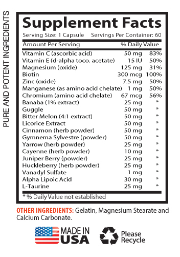 Blood Sugar Support Dietary Supplement (2 Bottles)