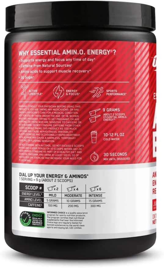 Amino Energy Pre Workout Powder – Keto Friendly with BCAA, 30 Servings, Juicy…