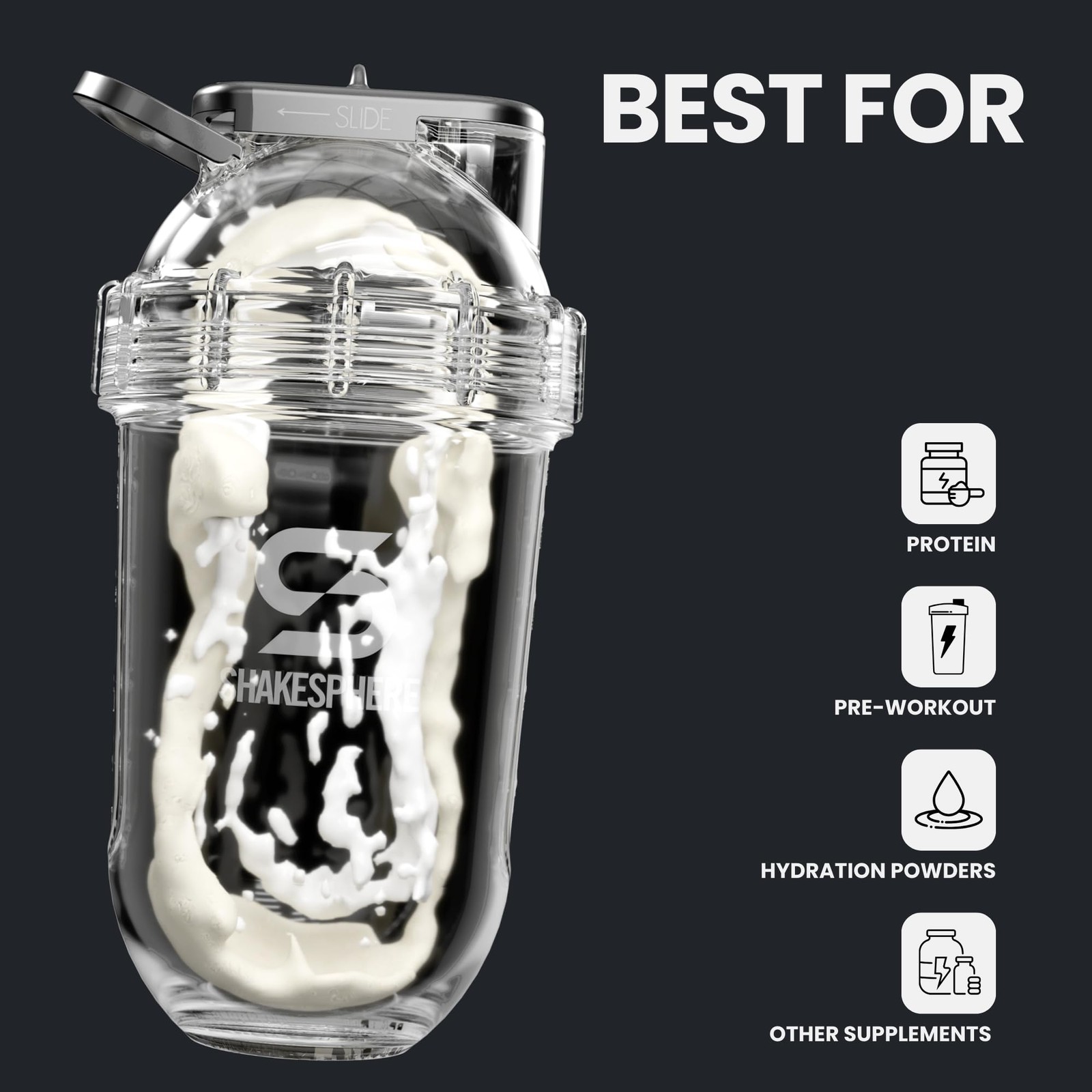 Shakesphere Tumbler Protein Shaker Bottle And Smoothie Cup 24 Oz – Bladeless