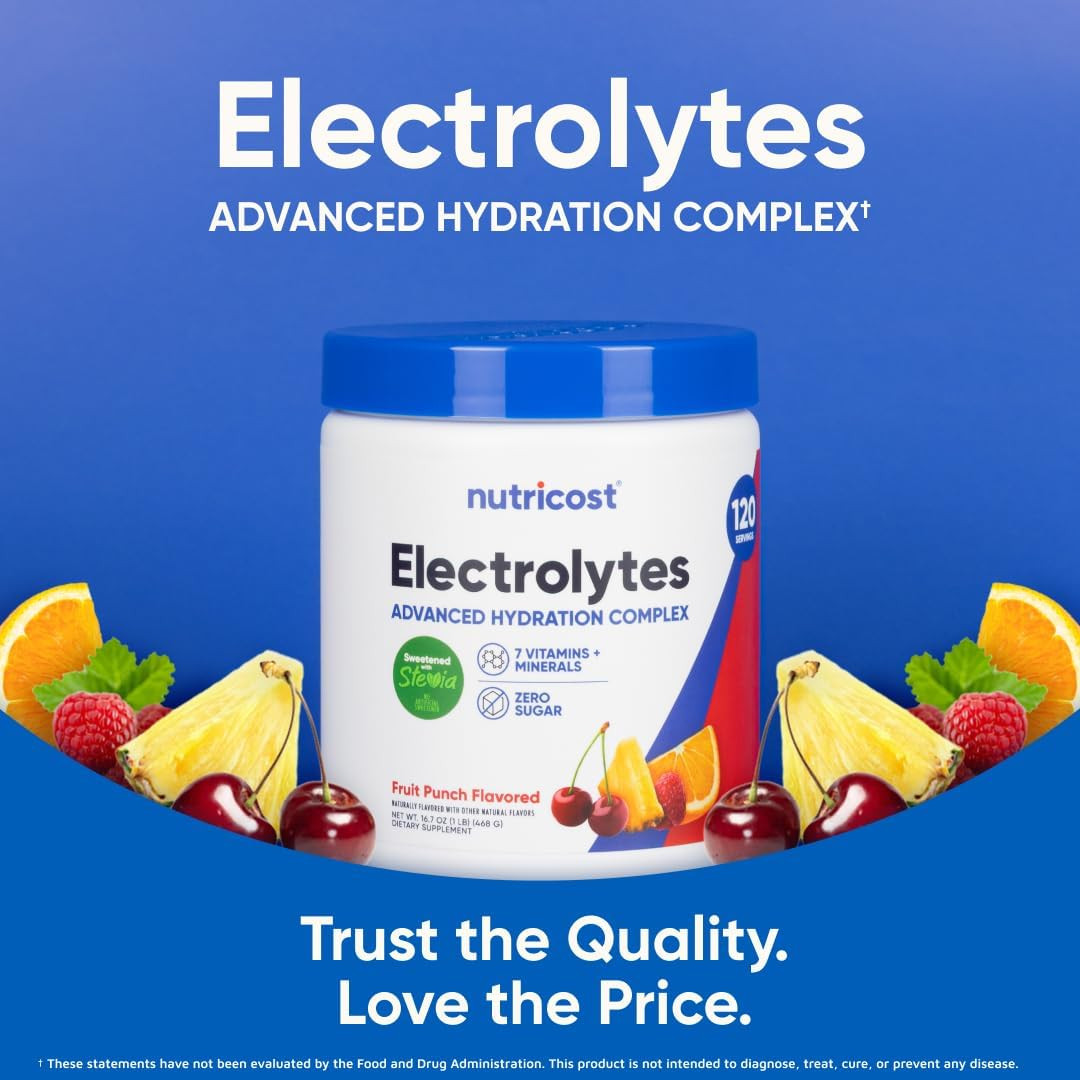 Polvo de electrolitos, hidratación con 7 vitaminas y minerales, 120 porciones
