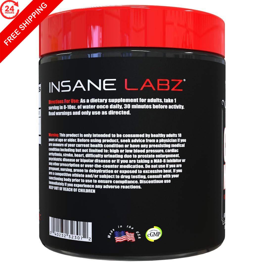 Insane Labz Creatine Monohydrate – Unflavored, 60 Servings (Pack of 1)