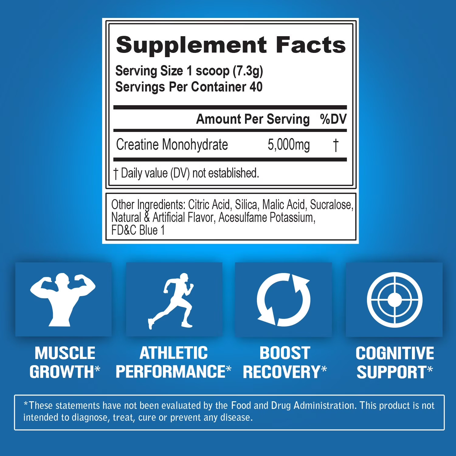 Creatine 5000 – Supports Faster Recovery, Lean Muscle Growth & Performance – Pre
