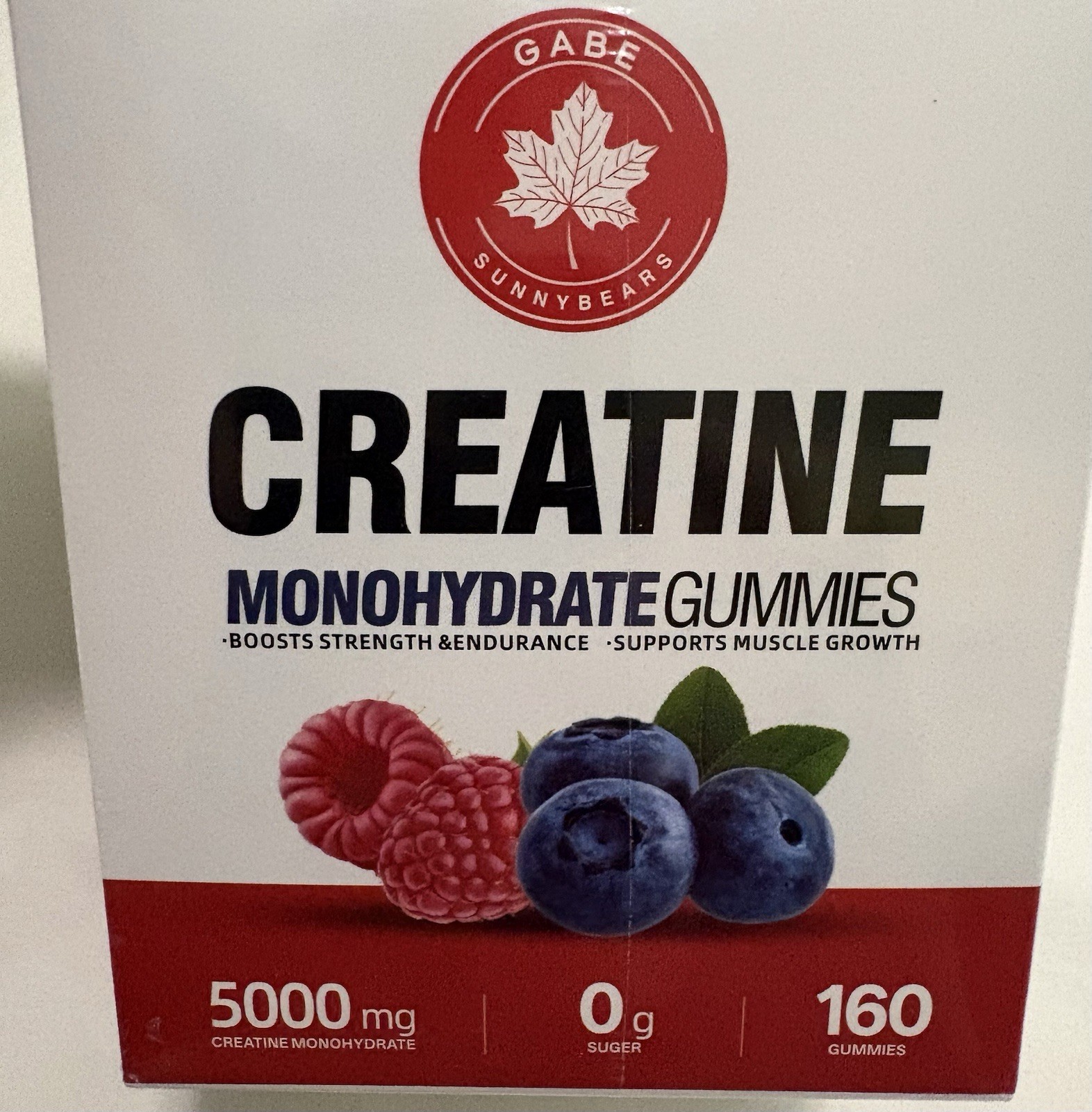 Gabe Sunnybears Creatine Monohydrate 5000mg – 160 Gummies Raspberry Blueberry