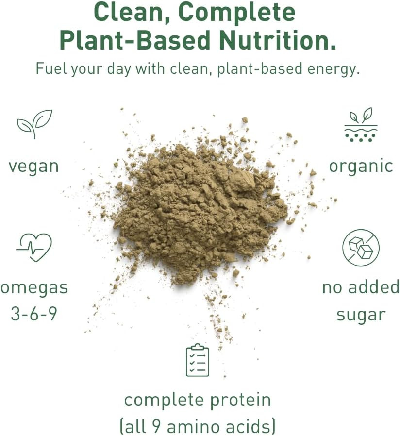 Hemp Vegan Protein Powder, Unflavored Vegan Powder with Plant Protein for Muscle