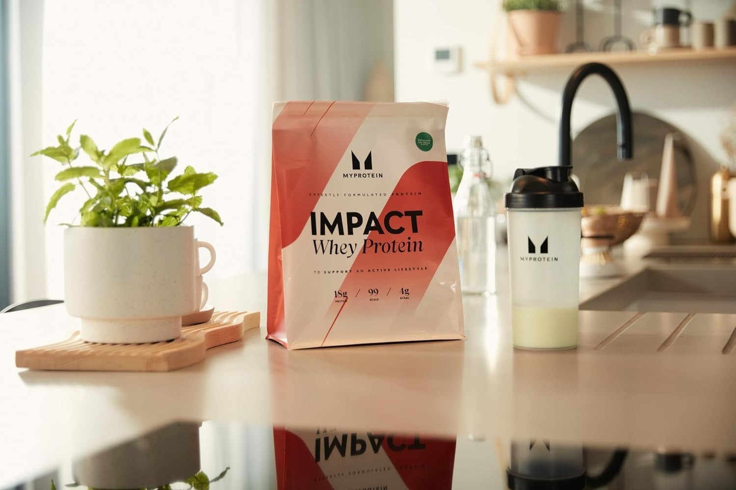 Myprotein Impact Whey Protein Powder 5.5 Lbs Vanilla Ice Cream 100 Servings 22g